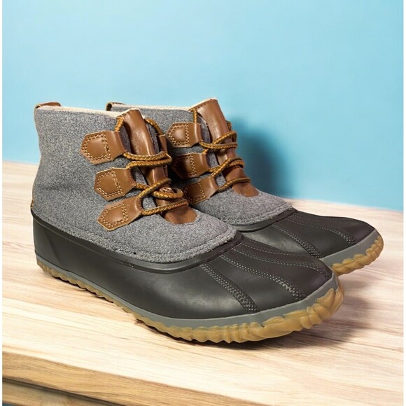 JBU By Jambu Nala Gray Brown Water Resistant Duck Boots Womens 10M Winter Rain - Picture 1 of 16